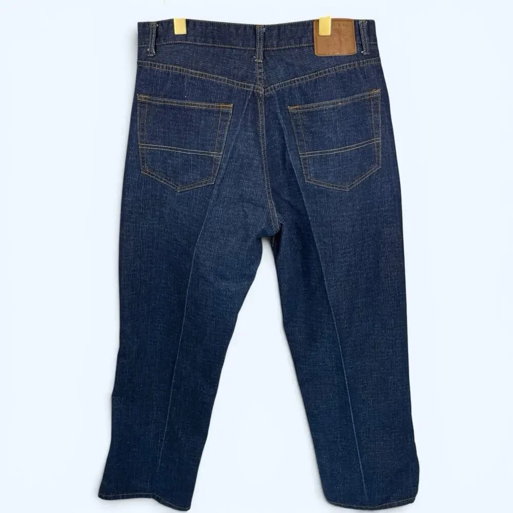 PJ Mark Mens Dark Wash Denim Straight Leg Loose Fit Jeans Size 38x32 (38x30)